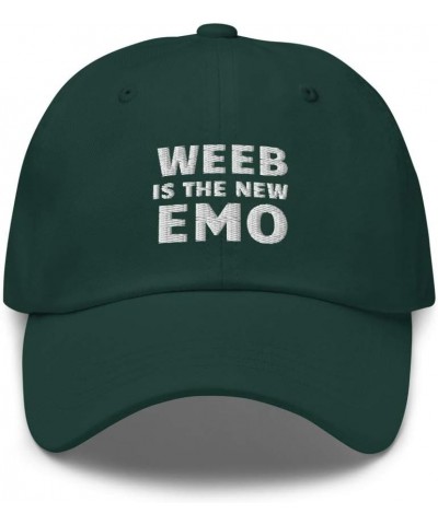 Weeb is The New Emo Embroidered Dad Hat Baseball Cap Cotton Adjustable Spruce $21.87 Baseball Caps