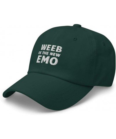 Weeb is The New Emo Embroidered Dad Hat Baseball Cap Cotton Adjustable Spruce $21.87 Baseball Caps