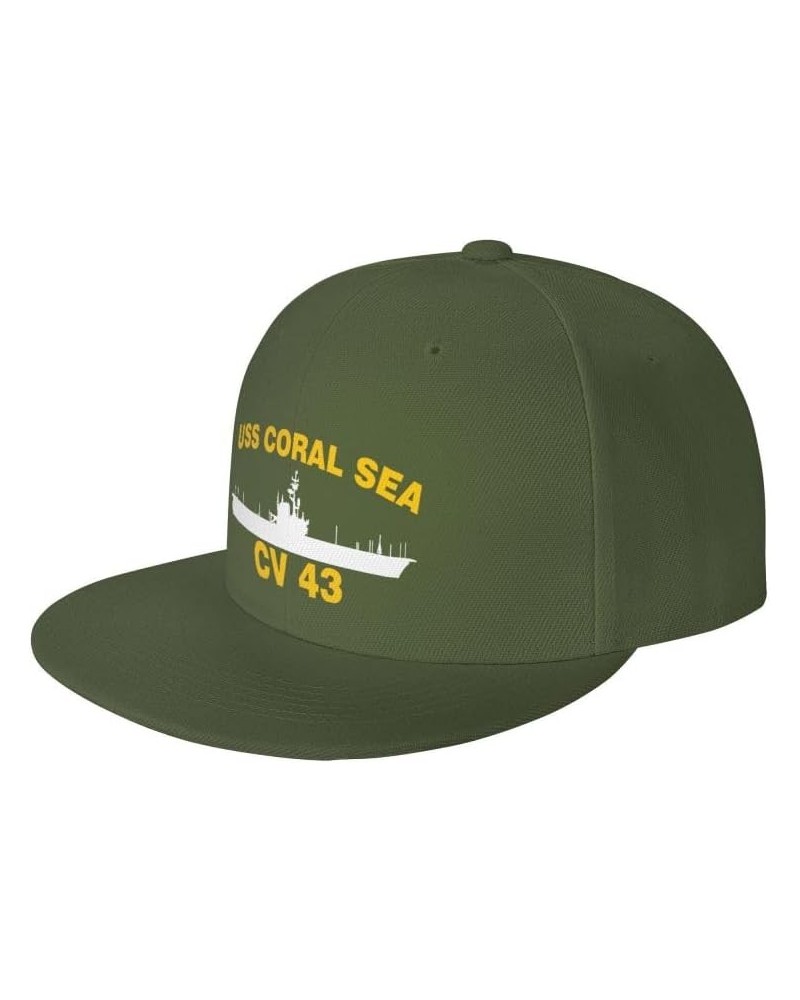 USS Coral SEA CV 43 Flag-Baseball Caps-Denim Hats Cowboy Knit hat Fisherman's hat Moss Green $12.44 Baseball Caps