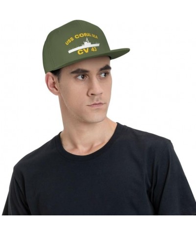 USS Coral SEA CV 43 Flag-Baseball Caps-Denim Hats Cowboy Knit hat Fisherman's hat Moss Green $12.44 Baseball Caps