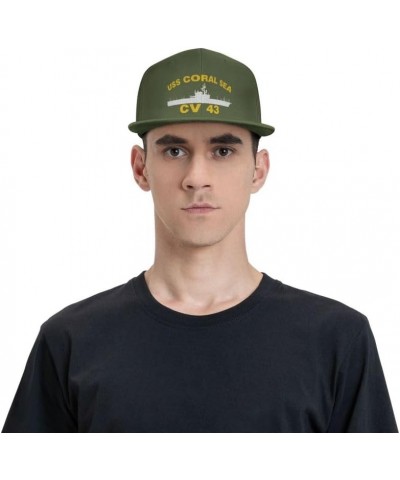 USS Coral SEA CV 43 Flag-Baseball Caps-Denim Hats Cowboy Knit hat Fisherman's hat Moss Green $12.44 Baseball Caps