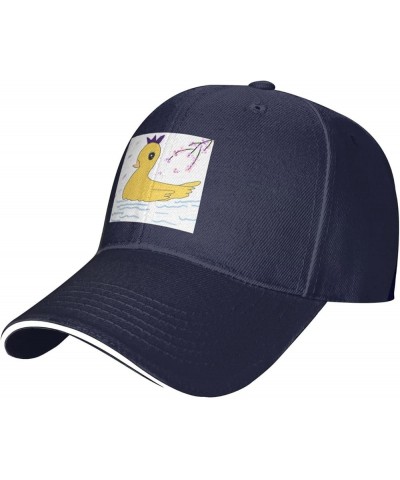 Little Yellow Duck Picture Casual General Baseball Cap Black : Comfortable, Light Navy Blue $11.64 Baseball Caps