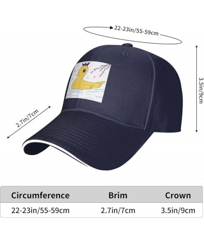 Little Yellow Duck Picture Casual General Baseball Cap Black : Comfortable, Light Navy Blue $11.64 Baseball Caps