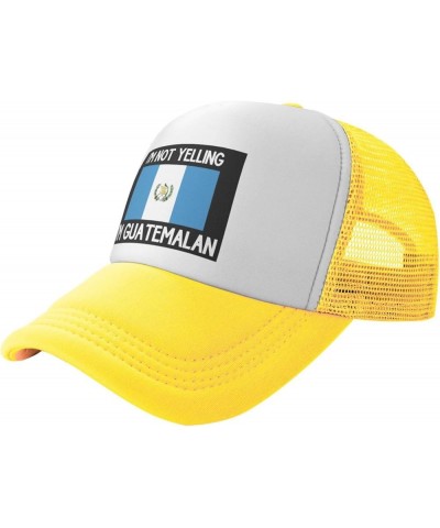 I'm Not Yelling I'm Guatemalan Unisex Baseball Hat Retro Dad Hat Adjustable Yellow $9.94 Baseball Caps