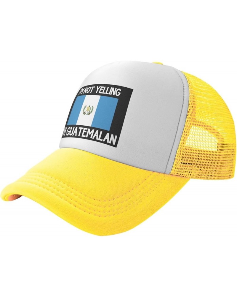 I'm Not Yelling I'm Guatemalan Unisex Baseball Hat Retro Dad Hat Adjustable Yellow $9.94 Baseball Caps