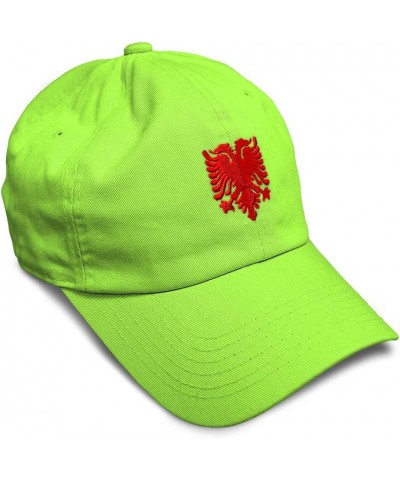 Soft Baseball Cap Albanian Eagle Embroidery Europe Albania Twill Cotton Dad Hats for Men & Women Lime Design Only $16.19 Base...