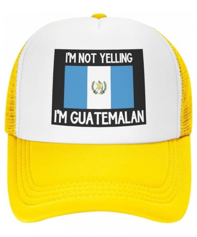 I'm Not Yelling I'm Guatemalan Unisex Baseball Hat Retro Dad Hat Adjustable Yellow $9.94 Baseball Caps