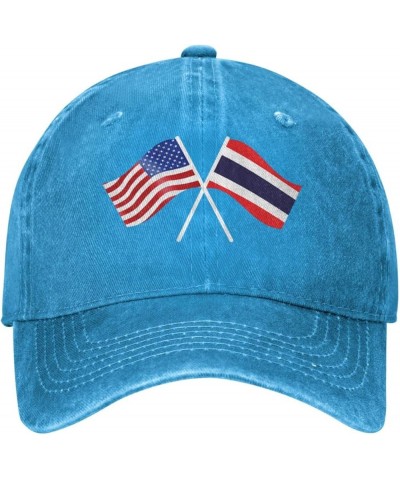 American and Thailand Flag Cowboy Baseball Cap Trucker Hat Blue $18.44 Cowboy Hats