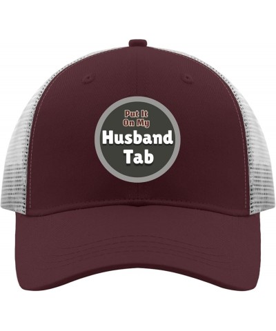 Put It On My Husband Tab Sun Hat Women Cap Mens Hat Gifts for Her Golf Cap Chestnut Red $12.58 Sun Hats