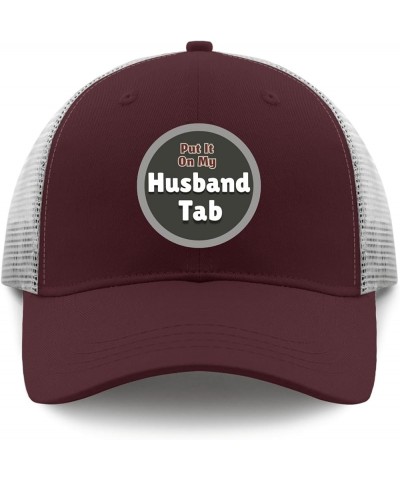 Put It On My Husband Tab Sun Hat Women Cap Mens Hat Gifts for Her Golf Cap Chestnut Red $12.58 Sun Hats