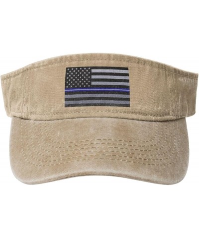 United States Thin White Line Flag Knitting Effect Sun Visor Hats for Women Men Sun Hat Cotton Golf Hat Vintage Baseball Cap ...