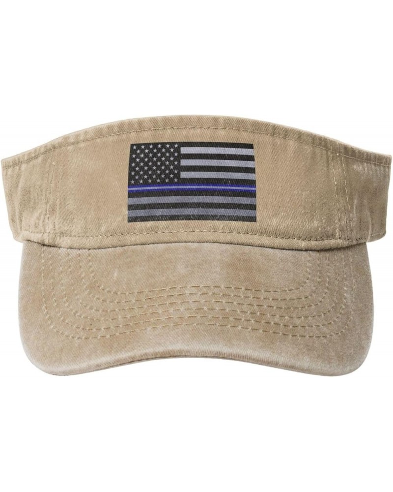 United States Thin White Line Flag Knitting Effect Sun Visor Hats for Women Men Sun Hat Cotton Golf Hat Vintage Baseball Cap ...