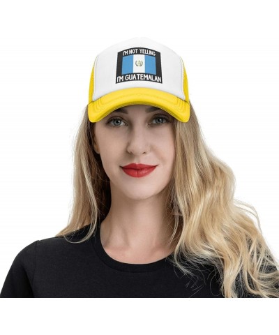 I'm Not Yelling I'm Guatemalan Unisex Baseball Hat Retro Dad Hat Adjustable Yellow $9.94 Baseball Caps