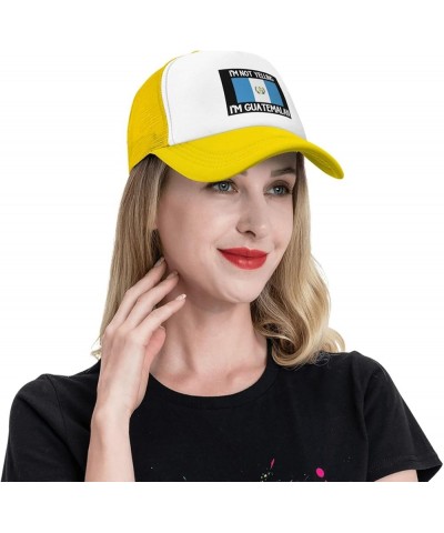 I'm Not Yelling I'm Guatemalan Unisex Baseball Hat Retro Dad Hat Adjustable Yellow $9.94 Baseball Caps