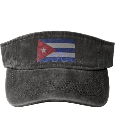 Flag of Cuba Sun Visor Hats for Women Men Sun Hat Vintage Golf Hat Adjustable Baseball Cap Black $11.64 Visors