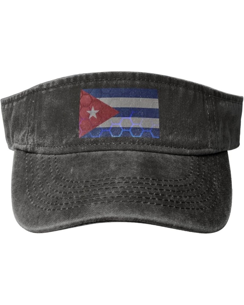 Flag of Cuba Sun Visor Hats for Women Men Sun Hat Vintage Golf Hat Adjustable Baseball Cap Black $11.64 Visors