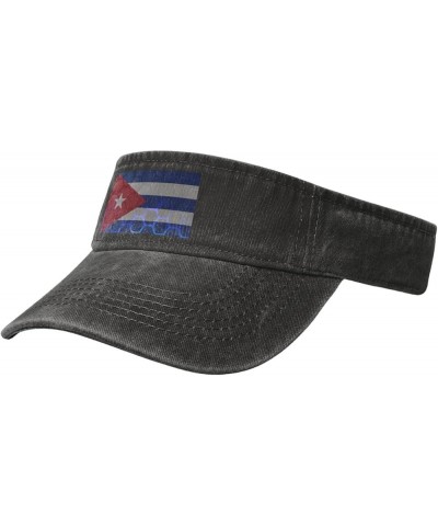 Flag of Cuba Sun Visor Hats for Women Men Sun Hat Vintage Golf Hat Adjustable Baseball Cap Black $11.64 Visors