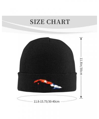 Knitted Hat Cuban Flag Map Beanie Cap Cold Weather Hat Warm Winter Hats Brimless Caps Black $10.35 Skullies & Beanies