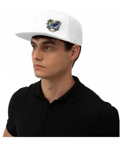 Marlin Fish On The Beach Snapback Hat Baseball Cap for Men Women Hip Hop Style Flat-Brimmed Hats White $13.13 Baseball Caps