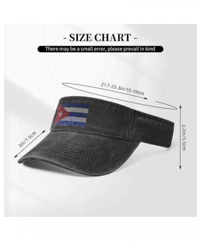 Flag of Cuba Sun Visor Hats for Women Men Sun Hat Vintage Golf Hat Adjustable Baseball Cap Black $11.64 Visors