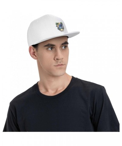 Marlin Fish On The Beach Snapback Hat Baseball Cap for Men Women Hip Hop Style Flat-Brimmed Hats White $13.13 Baseball Caps