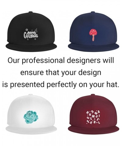 Custom Hats for Men Add Your Name Logo Text Image Here Personalized Flat Bill Hats Pink $7.50 Baseball Caps