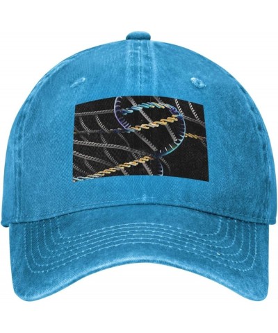 DNA Chain Photoes Print Washed Cowboy Baseball Cap for Adults Adjustable Baseball Cap Outdoor Sports Blue $13.01 Baseball Caps