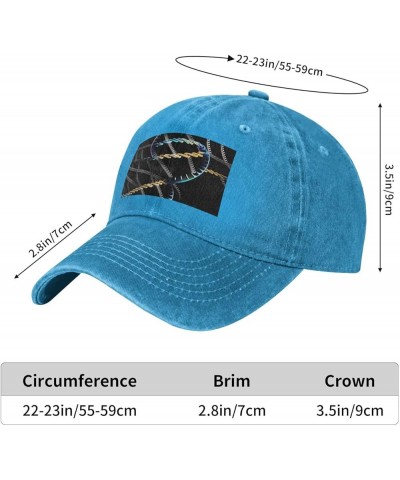 DNA Chain Photoes Print Washed Cowboy Baseball Cap for Adults Adjustable Baseball Cap Outdoor Sports Blue $13.01 Baseball Caps