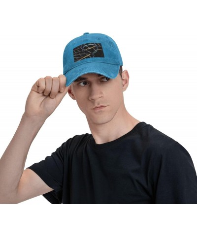 DNA Chain Photoes Print Washed Cowboy Baseball Cap for Adults Adjustable Baseball Cap Outdoor Sports Blue $13.01 Baseball Caps