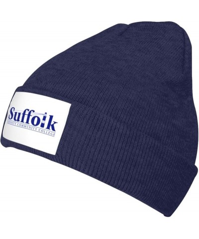 Suffolk County Community College Cold Weather Cuffed Knit Beanie Skully Cap Hat One Size Fit Most Navy Blue $12.75 Skullies &...