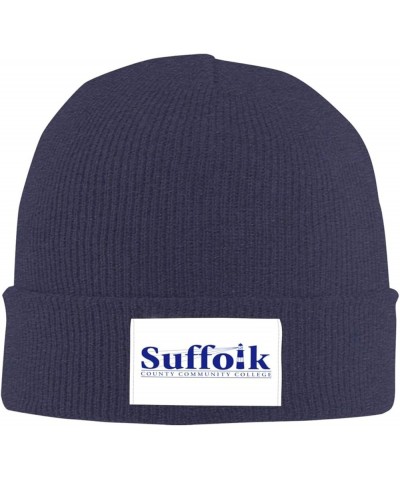 Suffolk County Community College Cold Weather Cuffed Knit Beanie Skully Cap Hat One Size Fit Most Navy Blue $12.75 Skullies &...