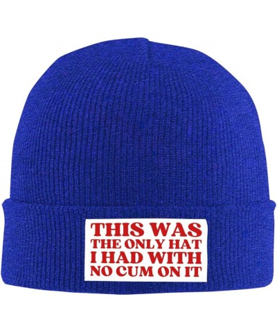 This was The Only Hat I Had with No Cum On It Beanie Hat for Men Women Warm Winter Cap Funny Fashion Knit Hat Blue $9.89 Skul...