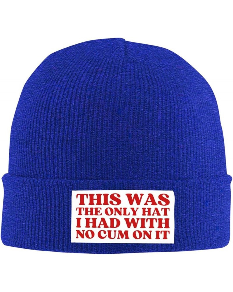 This was The Only Hat I Had with No Cum On It Beanie Hat for Men Women Warm Winter Cap Funny Fashion Knit Hat Blue $9.89 Skul...