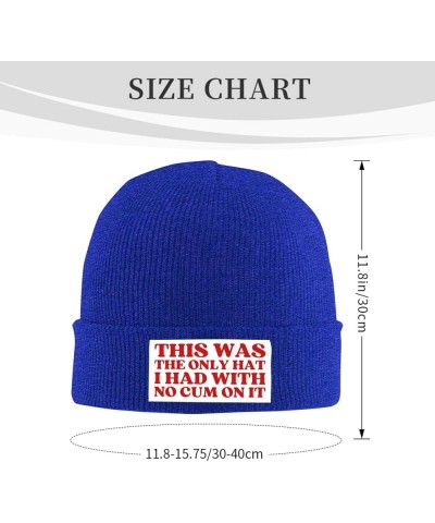 This was The Only Hat I Had with No Cum On It Beanie Hat for Men Women Warm Winter Cap Funny Fashion Knit Hat Blue $9.89 Skul...