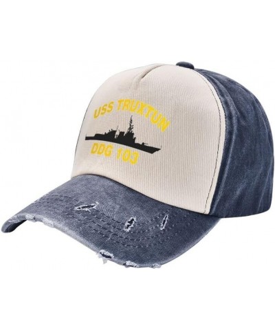 USS Truxtun DDG 103 Flag Baseball Caps Denim Hats Sandwich hat -Cowboy Knit hat Fisherman's hat Navy Blue $14.82 Baseball Caps