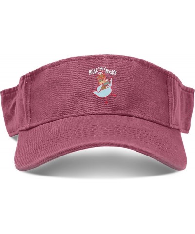 Don't Read Interesting Bird Retroings Books Hats Sun Visor for Women Golf Hat Uv Protection Sun Visor Deep Rose $11.98 Sun Hats