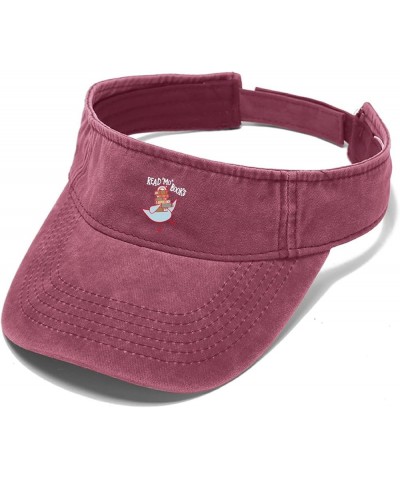 Don't Read Interesting Bird Retroings Books Hats Sun Visor for Women Golf Hat Uv Protection Sun Visor Deep Rose $11.98 Sun Hats