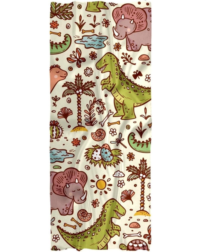 Silk Scarf Long Lightweight Sunscreen Shawl Wrap Scarves for Women Hair Scarves Dinosaur Cute Animal Pattern $10.31 Scarves