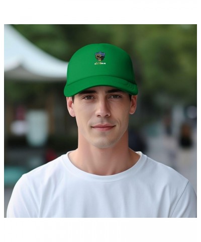 Trucker Hat Mesh Baseball Cap Adjustable Dad Hat Unisex Black Green $10.23 Baseball Caps