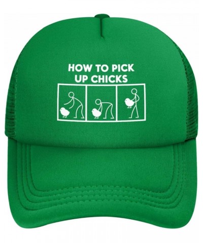 How to Pick Up Chicks Trucker Hat Baseball Cap Green $9.67 Baseball Caps