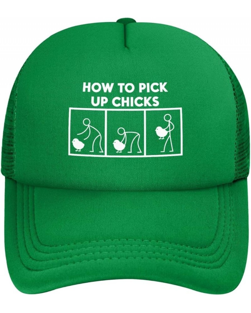 How to Pick Up Chicks Trucker Hat Baseball Cap Green $9.67 Baseball Caps