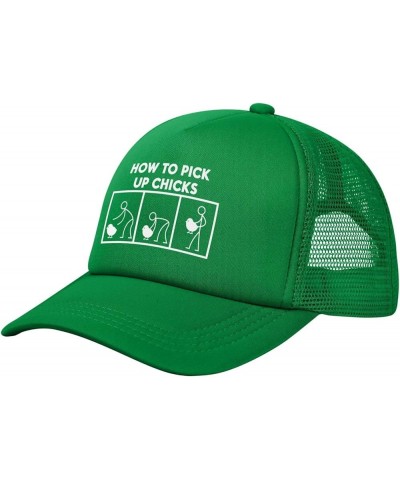 How to Pick Up Chicks Trucker Hat Baseball Cap Green $9.67 Baseball Caps