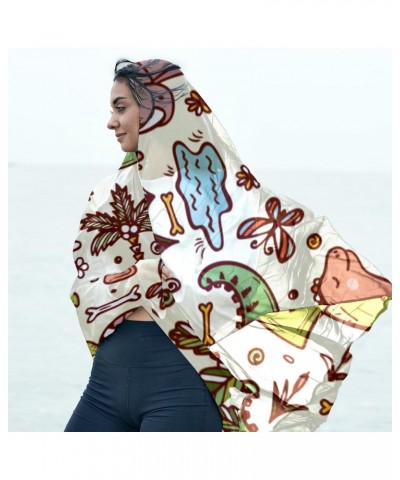 Silk Scarf Long Lightweight Sunscreen Shawl Wrap Scarves for Women Hair Scarves Dinosaur Cute Animal Pattern $10.31 Scarves