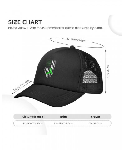 Celiac Disease Awareness USA American Flag Green Ribbon Baseball Cap Adjustable Casual Mesh Hats Duck Tongue Hat for Men Wome...