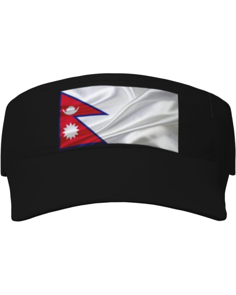 Nepal Flag Sun Defense Adult Protection Visor Black $9.16 Visors