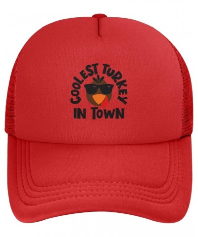 Coolest Turkey in Town Cap Fashion Trucker Baseball Hat Unisex Red $8.48 Baseball Caps