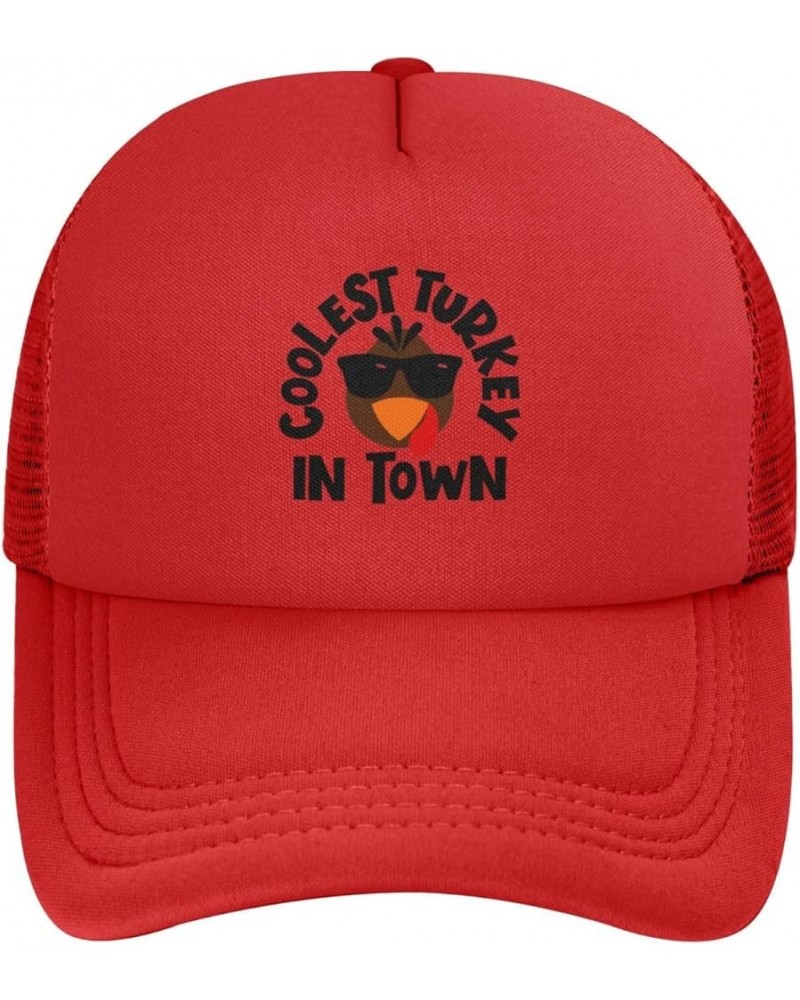 Coolest Turkey in Town Cap Fashion Trucker Baseball Hat Unisex Red $8.48 Baseball Caps