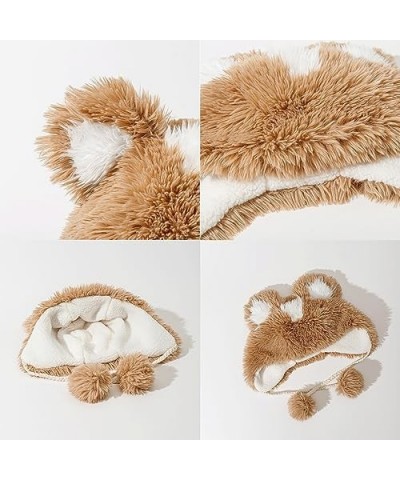 Cat Hat Cat Beanie Fluffy Hats Y2k Acccessories Fluffy Beanie Y2k Aesthetic Beanie Cat Ears Beanie White $14.55 Skullies & Be...