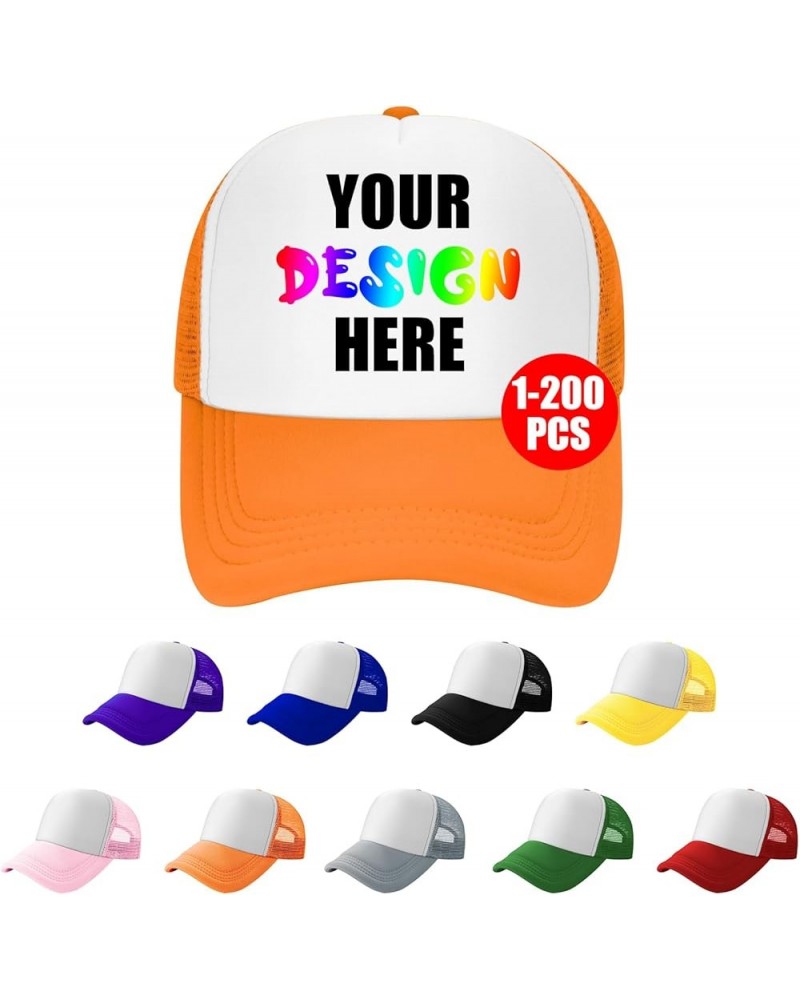 Custom Baseball Cap for Men Women Design Your Own Logo Photo Text Name Adjustable Trucker Caps Personalized Gifts Orange $10....