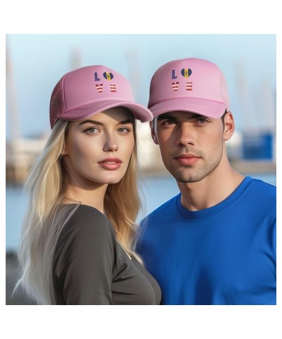 Dad Hat/Cap Mesh Baseball Cap Adjustable Trucker Hat Unisex Pink $8.97 Baseball Caps